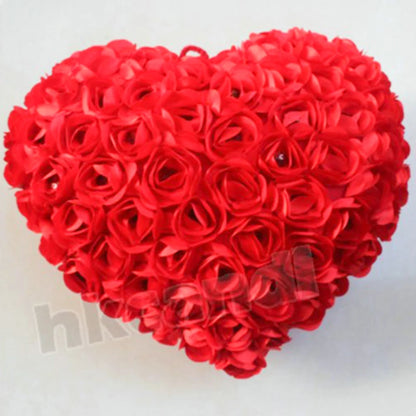Rose Heart Shaped Plush Decorative Pillow