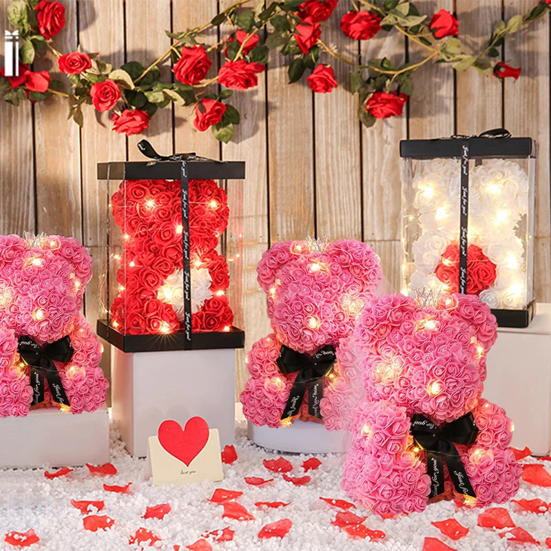 Valentine's Day LED Teddy Rose Bear