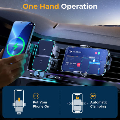 Magnetic Car Phone Fast Wireless iPhone/Galaxy Charger