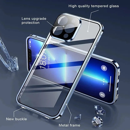 Magnetic Protective Lens Double Sided Tempered Glass iPhone Case