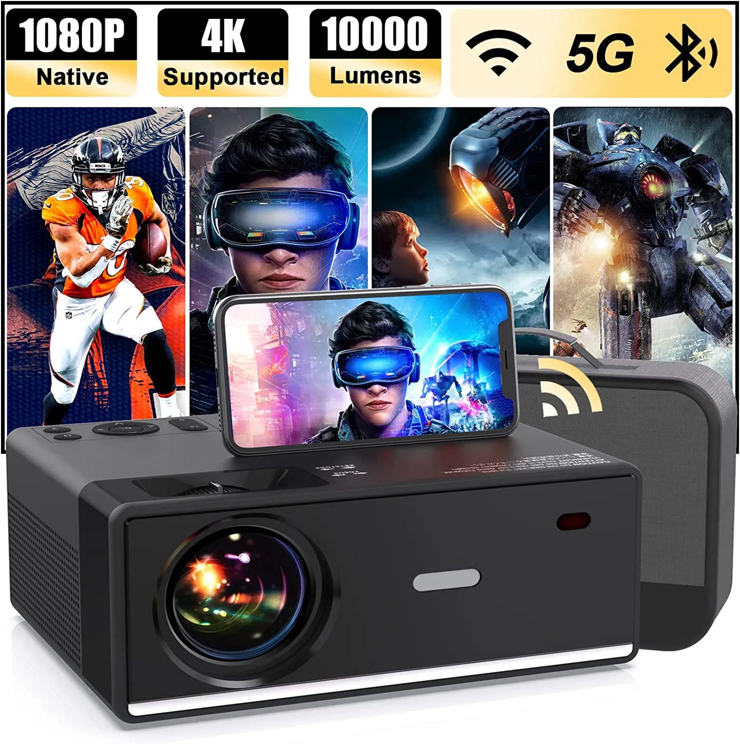 Native 1080P 10000 Lumens LED Projector