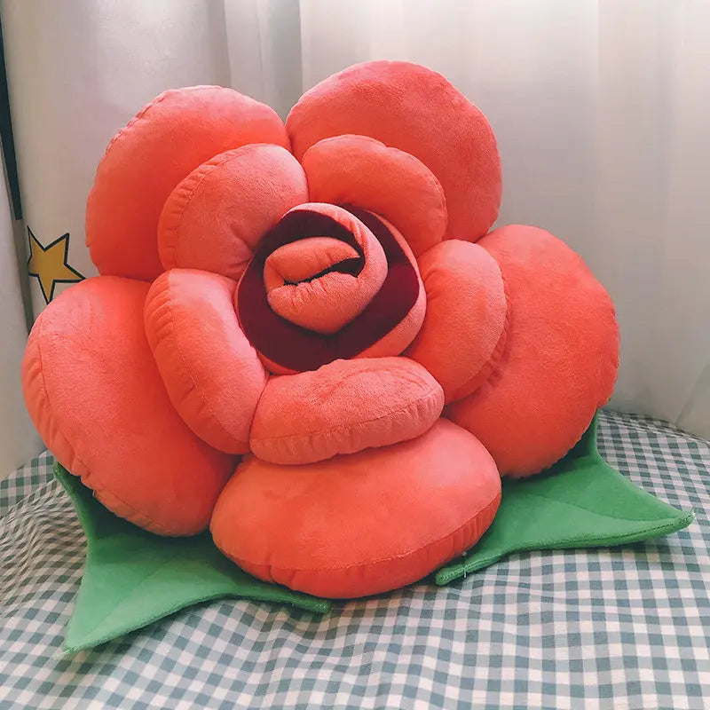 3D Stereoscopic Rose Flower Pillow