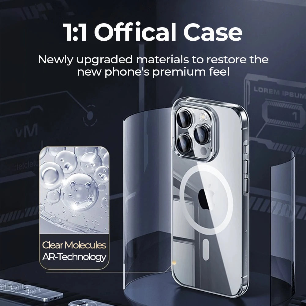 Magnetic Case For iPhone Diamond Transparent Cover