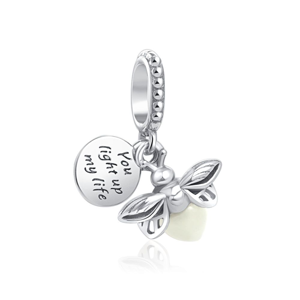 Glow-in-the-dark Firefly Flower Dangle Charms Collection Bracelet