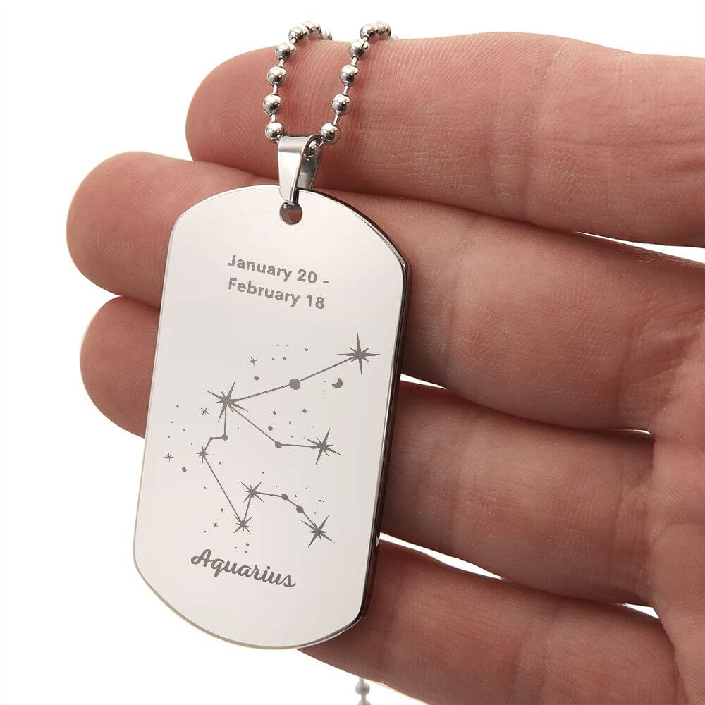 Aquarius Star Constellation Dog Tag Necklace - Sweet Sentimental GiftsAquarius Star Constellation Dog Tag NecklaceDog TagSOFSweet Sentimental GiftsSO-9476309Aquarius Star Constellation Dog Tag NecklaceNoPolished Stainless Steel993593634243