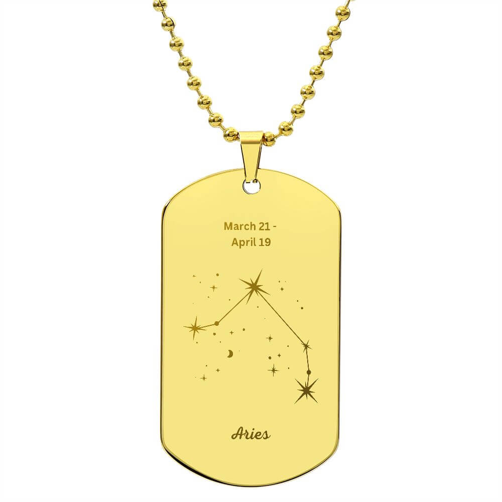 Aries Constellation Star Dog Tag Chain - Sweet Sentimental GiftsAries Constellation Star Dog Tag ChainDog TagSOFSweet Sentimental GiftsSO-9484519Aries Constellation Star Dog Tag ChainNo18k Yellow Gold Finish308710332122