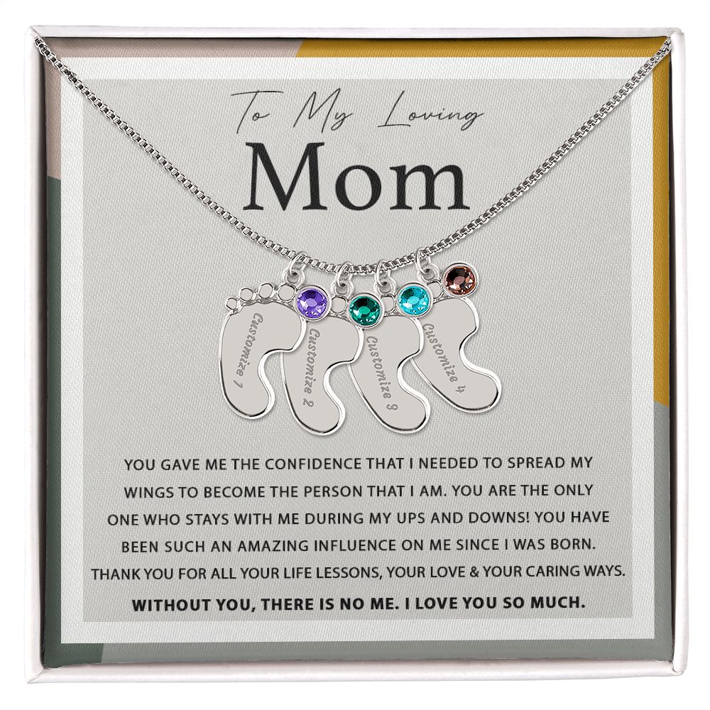 Birthstone Baby Feet Necklace - Sweet Sentimental GiftsBirthstone Baby Feet NecklaceNecklaceSOFSweet Sentimental GiftsSO-10069703Birthstone Baby Feet NecklaceStandard BoxPolished Stainless Steel4 Charms369110278496