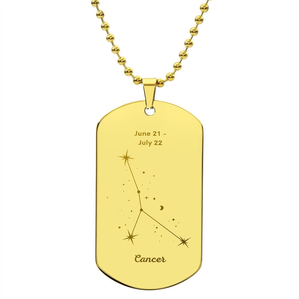 Cancer Stars - Dog Tag Necklace - Sweet Sentimental GiftsCancer Stars - Dog Tag NecklaceDog TagSOFSweet Sentimental GiftsSO-9484553Cancer Stars - Dog Tag NecklaceNo18k Yellow Gold Finish734010234963