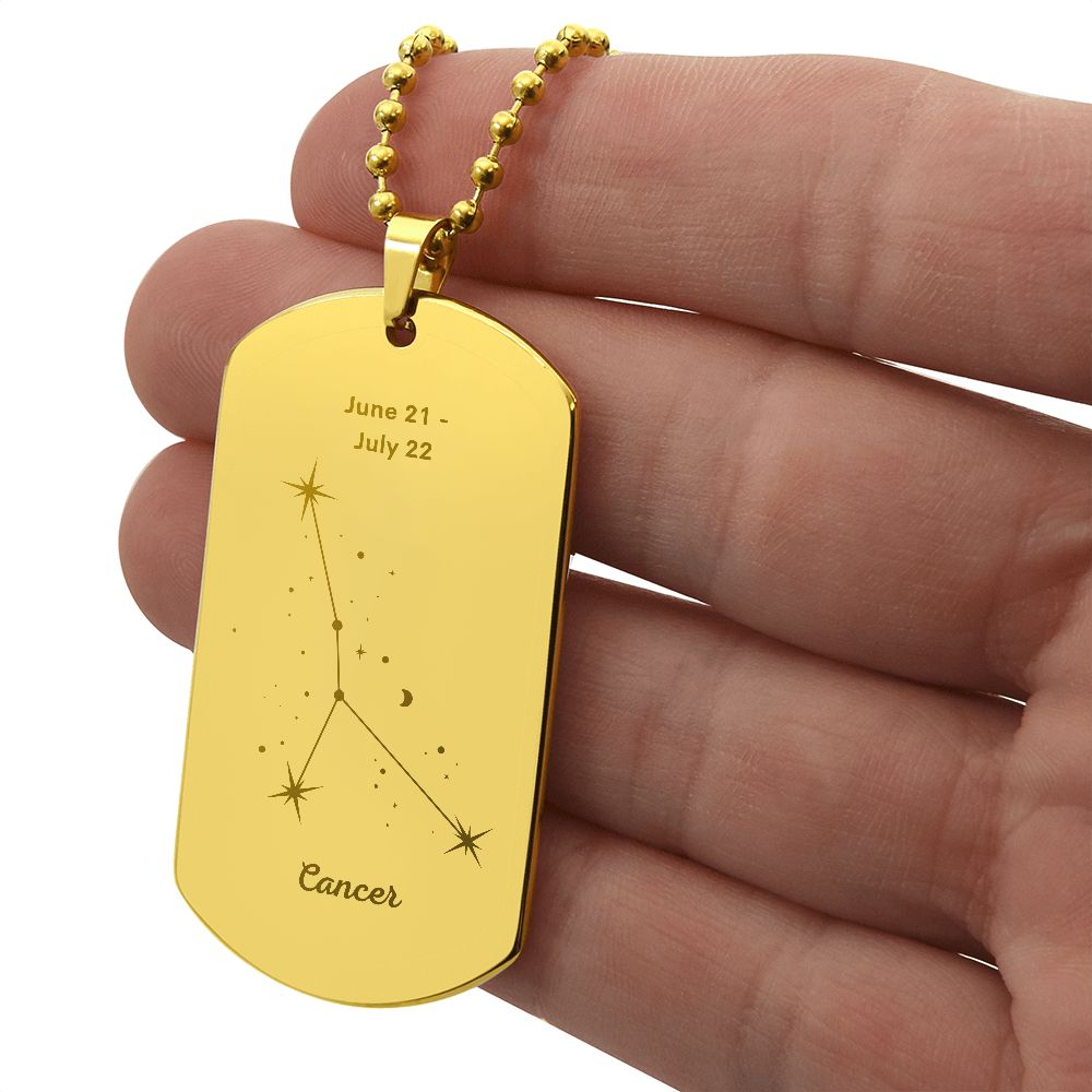 Cancer Stars - Dog Tag Necklace - Sweet Sentimental GiftsCancer Stars - Dog Tag NecklaceDog TagSOFSweet Sentimental GiftsSO-9484553Cancer Stars - Dog Tag NecklaceNo18k Yellow Gold Finish734010234963