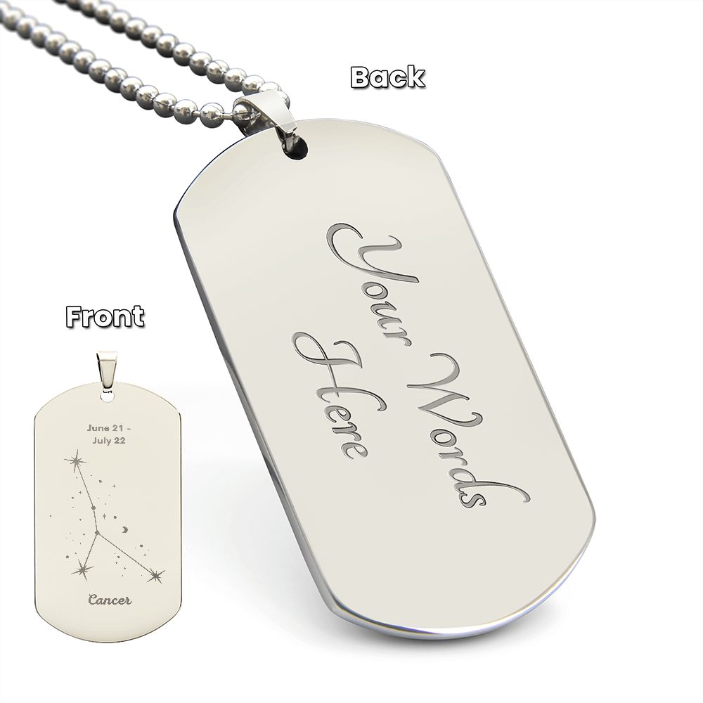 Cancer Stars - Dog Tag Necklace - Sweet Sentimental GiftsCancer Stars - Dog Tag NecklaceDog TagSOFSweet Sentimental GiftsSO-9484554Cancer Stars - Dog Tag NecklaceYesPolished Stainless Steel191904052063