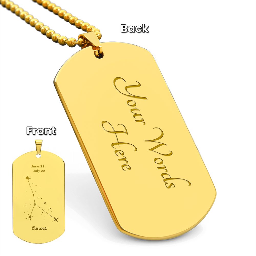 Cancer Stars - Dog Tag Necklace - Sweet Sentimental GiftsCancer Stars - Dog Tag NecklaceDog TagSOFSweet Sentimental GiftsSO-9484555Cancer Stars - Dog Tag NecklaceYes18k Yellow Gold Finish369657600248