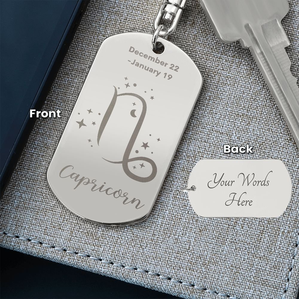 Capricorn Sign - Keychain - Sweet Sentimental GiftsCapricorn Sign - KeychainDog TagSOFSweet Sentimental GiftsSO-9484967Capricorn Sign - KeychainYesEngraved Dog Tag Keychain Stainless Steel058671025631