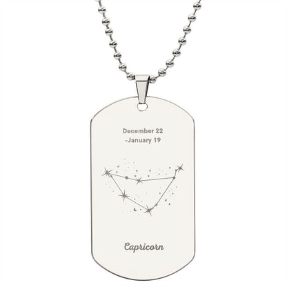Capricorn Stars - Dog Tag Necklace - Sweet Sentimental GiftsCapricorn Stars - Dog Tag NecklaceDog TagSOFSweet Sentimental GiftsSO-9484660Capricorn Stars - Dog Tag NecklaceNoPolished Stainless Steel727281631289