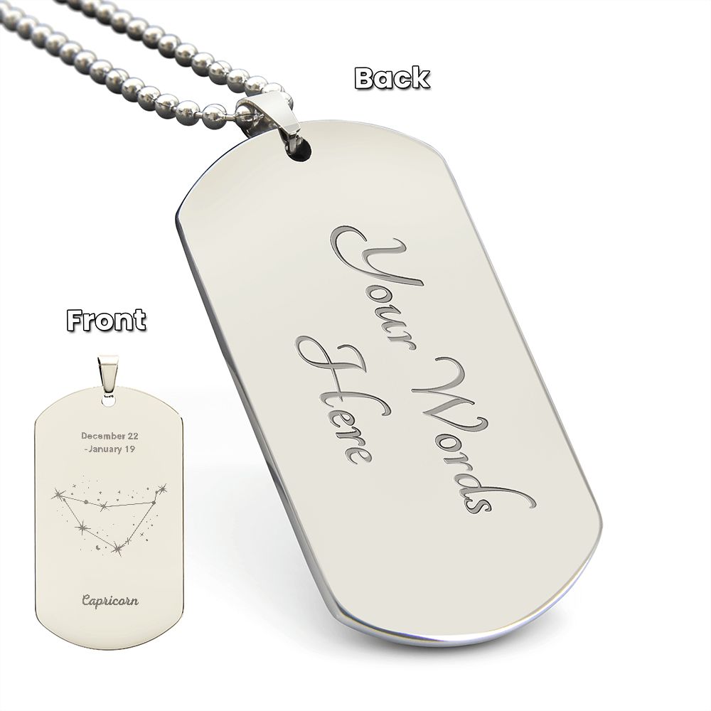 Capricorn Stars - Dog Tag Necklace - Sweet Sentimental GiftsCapricorn Stars - Dog Tag NecklaceDog TagSOFSweet Sentimental GiftsSO-9484664Capricorn Stars - Dog Tag NecklaceYesPolished Stainless Steel525045770614