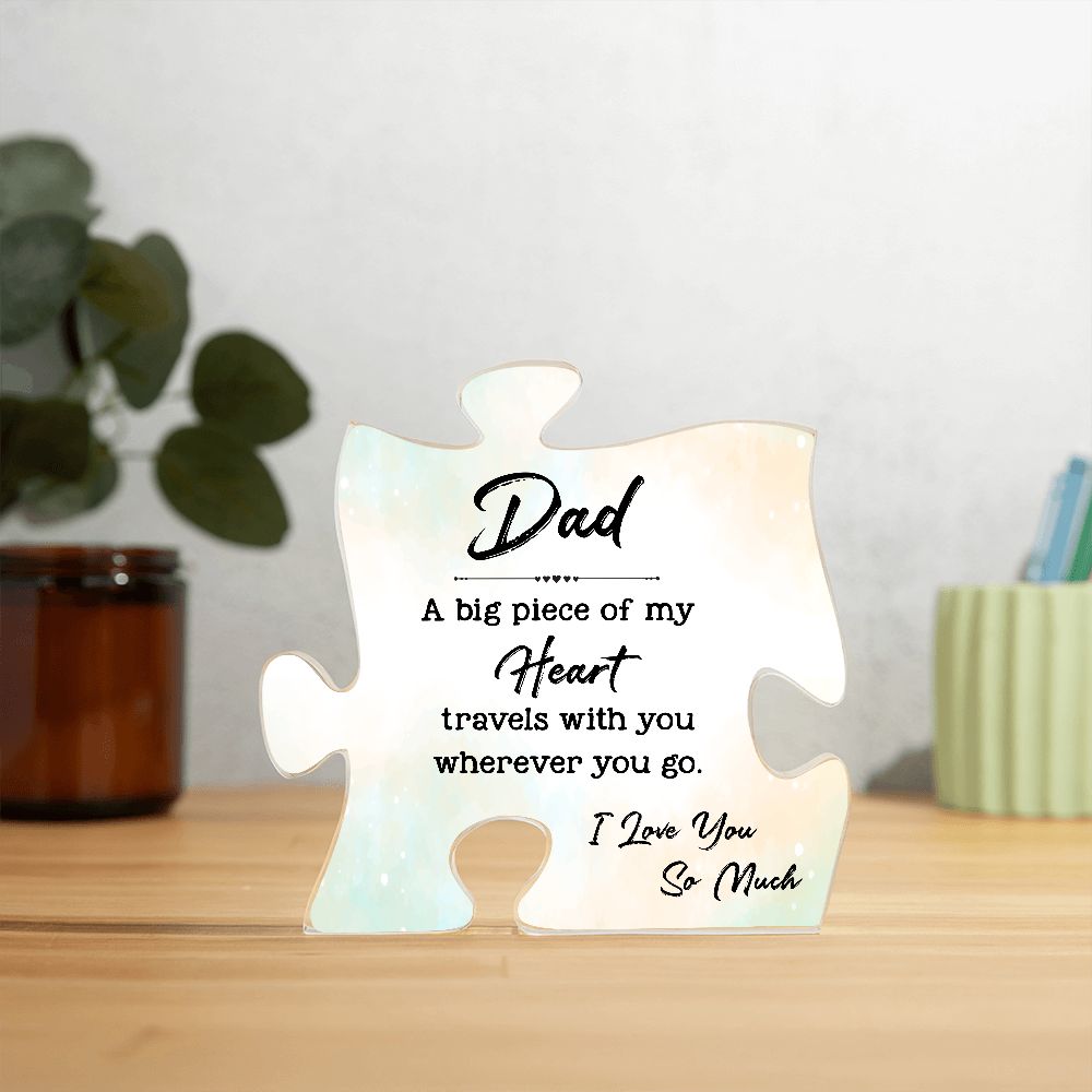 Dad Puzzle Piece to My Heart Plaque - Sweet Sentimental GiftsDad Puzzle Piece to My Heart PlaqueFashion PlaqueSOFSweet Sentimental GiftsSO-10644299Dad Puzzle Piece to My Heart Plaque888445679674