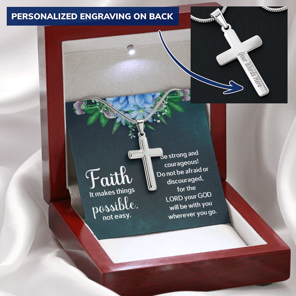 Faith Engraved Cross Necklace - Sweet Sentimental GiftsFaith Engraved Cross NecklaceNecklaceSOFSweet Sentimental GiftsSO-10090587Faith Engraved Cross NecklaceTwo Toned Box406547706755