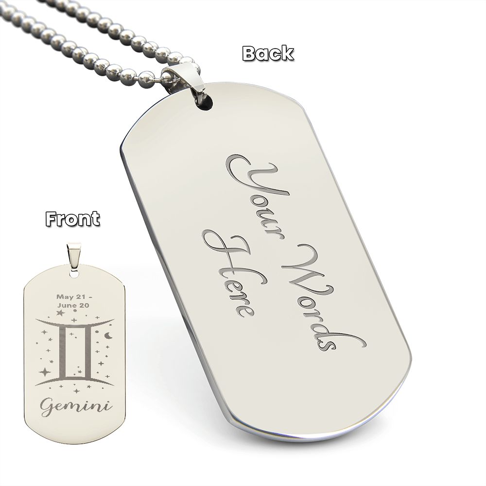 Gemini Sign - Dog Tag Necklace - Sweet Sentimental GiftsGemini Sign - Dog Tag NecklaceDog TagSOFSweet Sentimental GiftsSO-9484939Gemini Sign - Dog Tag NecklaceYesPolished Stainless Steel475969565295