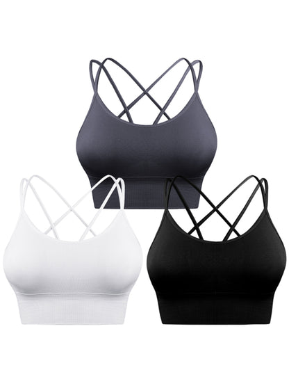 Women's Activewear Sports Bra Lace-Up Backless Padded
