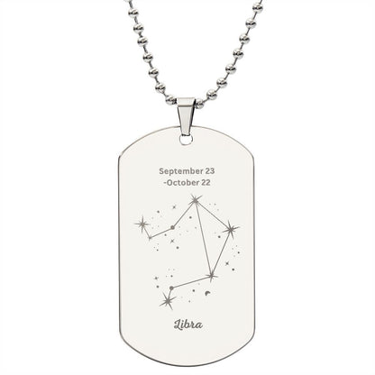 Libra Stars- Dog Tag Necklace - Sweet Sentimental GiftsLibra Stars- Dog Tag NecklaceDog TagSOFSweet Sentimental GiftsSO-9487026Libra Stars- Dog Tag NecklaceNoPolished Stainless Steel146300750112