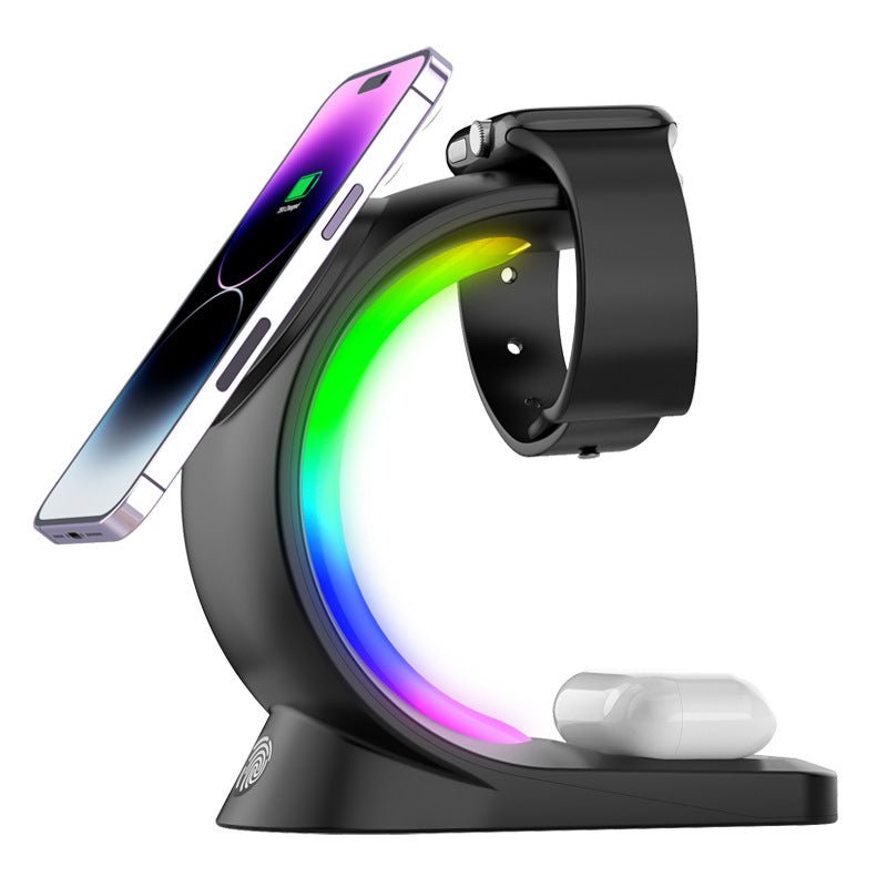 Magnetic Wireless Fast Charger Atmosphere Light Station For Airpods Pro, iPhone, & Watch - Sweet Sentimental GiftsMagnetic Wireless Fast Charger Atmosphere Light Station For Airpods Pro, iPhone, & WatchPhone Fashion AccessoriesCJDropshippingSweet Sentimental GiftsCJYD179346901AZMagnetic Wireless Fast Charger Atmosphere Light Station For Airpods Pro, iPhone, & WatchBlackUS985523401NaN