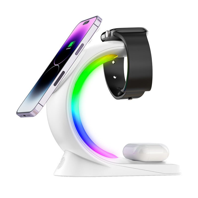 Magnetic Wireless Fast Charger Atmosphere Light Station For Airpods Pro, iPhone, & Watch - Sweet Sentimental GiftsMagnetic Wireless Fast Charger Atmosphere Light Station For Airpods Pro, iPhone, & WatchPhone Fashion AccessoriesCJDropshippingSweet Sentimental GiftsCJYD179346902BYMagnetic Wireless Fast Charger Atmosphere Light Station For Airpods Pro, iPhone, & WatchWhiteUS591370236NaN
