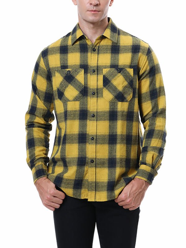 Men’s Classy Collared Plaid Button Down Long Sleeve With Front Pockets - Sweet Sentimental GiftsMen’s Classy Collared Plaid Button Down Long Sleeve With Front PocketskakacloSweet Sentimental GiftsFSZM01488_PAT6_S_NUBMen’s Classy Collared Plaid Button Down Long Sleeve With Front PocketsSHuang Heige