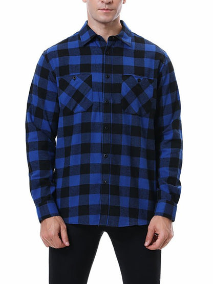Men’s Classy Collared Plaid Button Down Long Sleeve With Front Pockets - Sweet Sentimental GiftsMen’s Classy Collared Plaid Button Down Long Sleeve With Front PocketskakacloSweet Sentimental GiftsFSZM01488_PAT3_S_NUBMen’s Classy Collared Plaid Button Down Long Sleeve With Front PocketsSBlue black grid