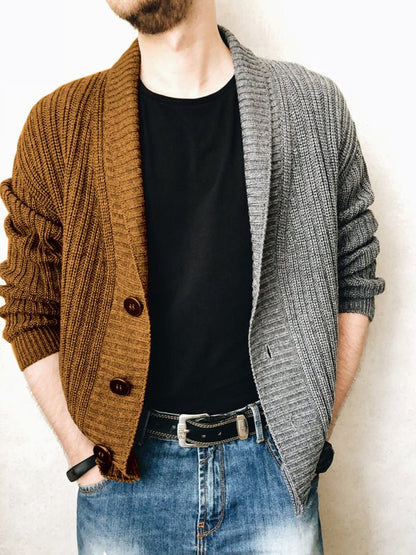 Men's Color Block Single Breasted Casual Knit Cardigan - Sweet Sentimental GiftsMen's Color Block Single Breasted Casual Knit CardigankakacloSweet Sentimental GiftsFSZM01621_BR_M_NUBMen's Color Block Single Breasted Casual Knit CardiganMBrown