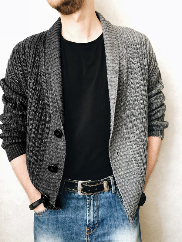 Men's Color Block Single Breasted Casual Knit Cardigan - Sweet Sentimental GiftsMen's Color Block Single Breasted Casual Knit CardigankakacloSweet Sentimental GiftsFSZM01621_DGR_M_NUBMen's Color Block Single Breasted Casual Knit CardiganMCharcoal grey