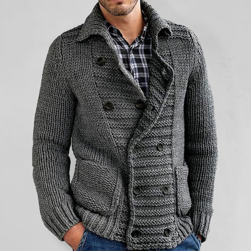 Men's Solid Color Double Breasted Cardigan - Sweet Sentimental GiftsMen's Solid Color Double Breasted CardigankakacloSweet Sentimental GiftsFSZM01589_GR_M_NUBMen's Solid Color Double Breasted CardiganMGrey50030024