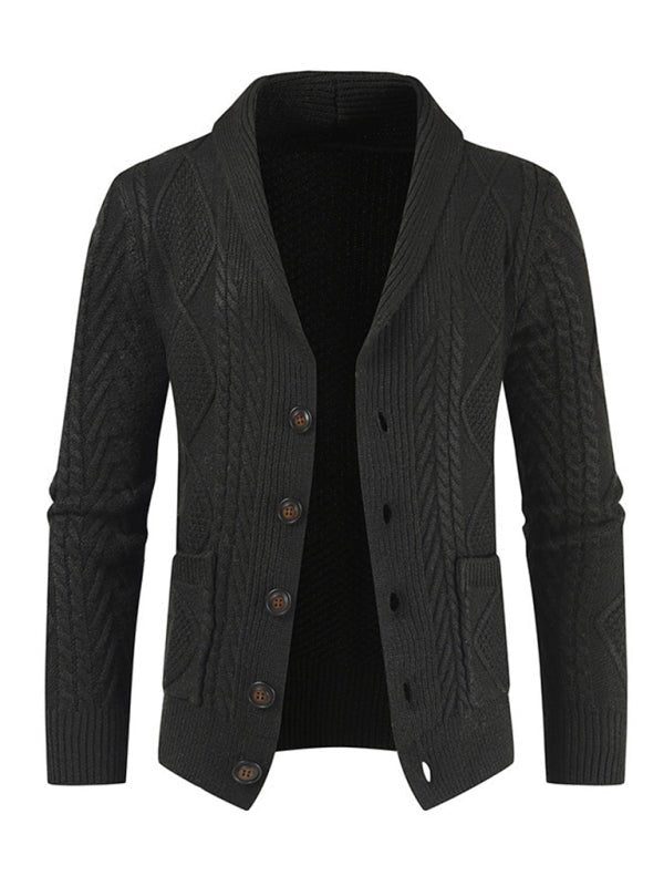 Men's Solid Color Shawl Collar Cable Stitch Cardigan - Sweet Sentimental GiftsMen's Solid Color Shawl Collar Cable Stitch CardigankakacloSweet Sentimental GiftsFSZM01622_B_M_NUBMen's Solid Color Shawl Collar Cable Stitch CardiganMBlack84352630