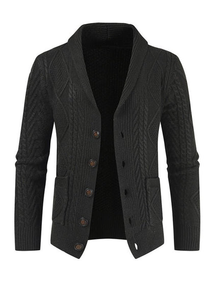 Men's Solid Color Shawl Collar Cable Stitch Cardigan - Sweet Sentimental GiftsMen's Solid Color Shawl Collar Cable Stitch CardigankakacloSweet Sentimental GiftsFSZM01622_B_M_NUBMen's Solid Color Shawl Collar Cable Stitch CardiganMBlack84352630