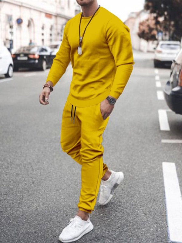 Men's Solid Color Sweatshirt And Sweatpant Two Piece Sets - Sweet Sentimental GiftsMen's Solid Color Sweatshirt And Sweatpant Two Piece SetskakacloSweet Sentimental GiftsFSZM01588_Y_M_NUBMen's Solid Color Sweatshirt And Sweatpant Two Piece SetsMYellow