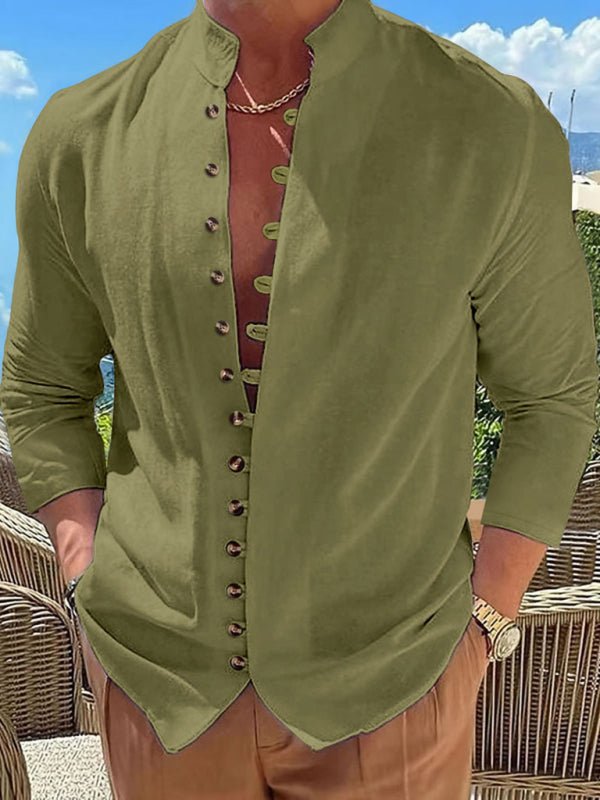 New Fashion Men's Retro Button Casual Long Sleeve Shirt - Sweet Sentimental GiftsNew Fashion Men's Retro Button Casual Long Sleeve ShirtkakacloSweet Sentimental GiftsFSZM02064_AG_S_NUBNew Fashion Men's Retro Button Casual Long Sleeve ShirtSOlive green73807218