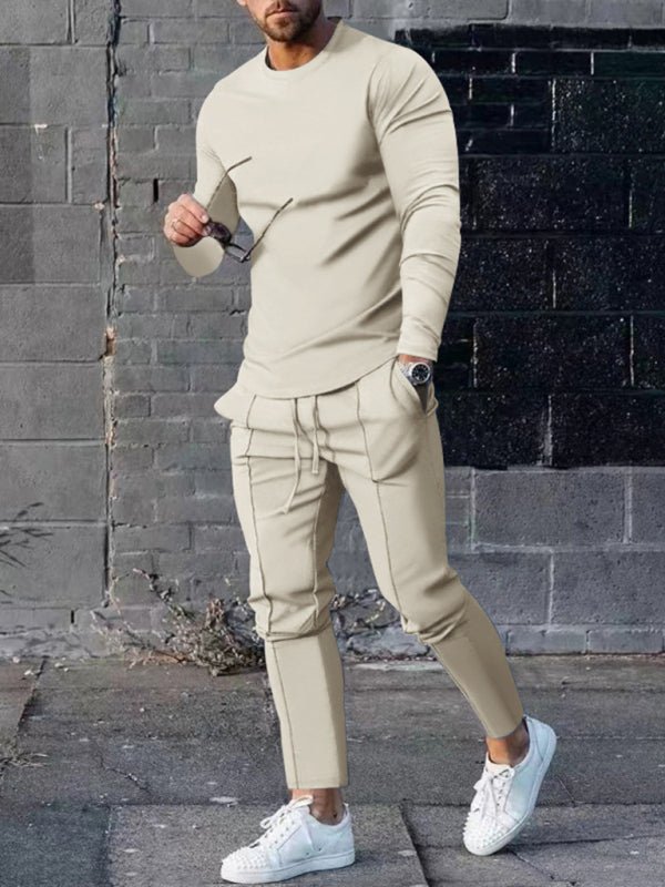New Men's Two-piece Set Round Neck Long Sleeve T-Shirt Trousers Casual Sports Suit - Sweet Sentimental GiftsNew Men's Two-piece Set Round Neck Long Sleeve T-Shirt Trousers Casual Sports SuitkakacloSweet Sentimental GiftsFSZM02097_A_M_NUBNew Men's Two-piece Set Round Neck Long Sleeve T-Shirt Trousers Casual Sports SuitMCracker khaki52475795