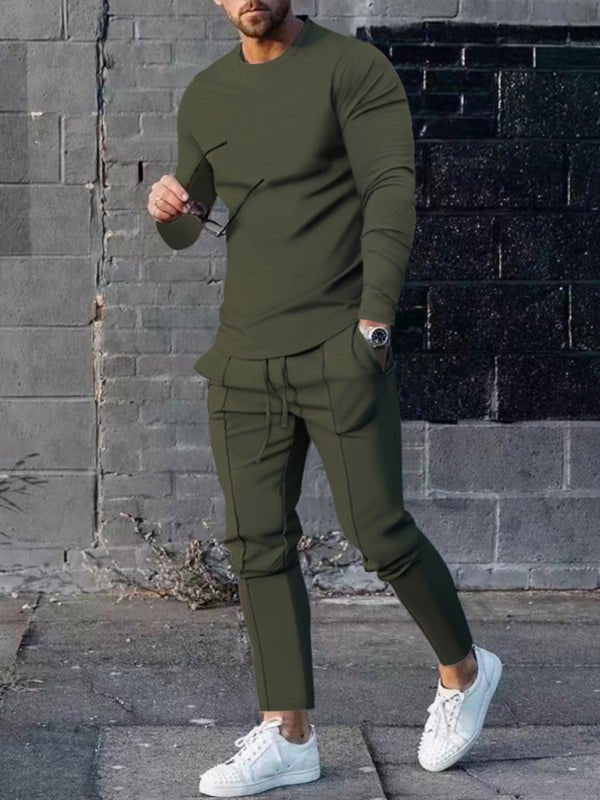 New Men's Two-piece Set Round Neck Long Sleeve T-Shirt Trousers Casual Sports Suit - Sweet Sentimental GiftsNew Men's Two-piece Set Round Neck Long Sleeve T-Shirt Trousers Casual Sports SuitkakacloSweet Sentimental GiftsFSZM02097_AG_M_NUBNew Men's Two-piece Set Round Neck Long Sleeve T-Shirt Trousers Casual Sports SuitMOlive green28644994
