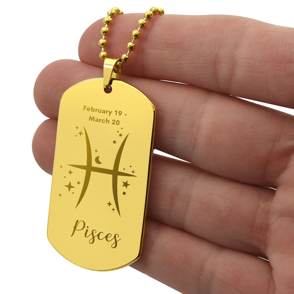 Pisces Sign - Dog Tag Necklace - Sweet Sentimental GiftsPisces Sign - Dog Tag NecklaceDog TagSOFSweet Sentimental GiftsSO-9507467Pisces Sign - Dog Tag NecklaceNo18k Yellow Gold Finish206396253796