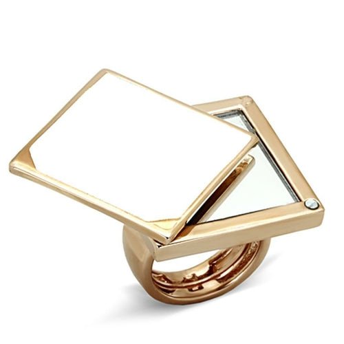 Rose Gold Brass Ring with Synthetic Glass in Clear - Sweet Sentimental GiftsRose Gold Brass Ring with Synthetic Glass in ClearWomen's RingTurquoise TigerSweet Sentimental GiftsLO2971-8Rose Gold Brass Ring with Synthetic Glass in Clear8458683075820