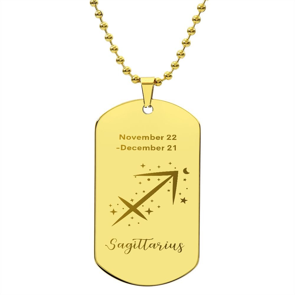 Sagittarius Sign - Dog Tag Necklace - Sweet Sentimental GiftsSagittarius Sign - Dog Tag NecklaceDog TagSOFSweet Sentimental GiftsSO-9507689Sagittarius Sign - Dog Tag NecklaceNo18k Yellow Gold Finish083435068586