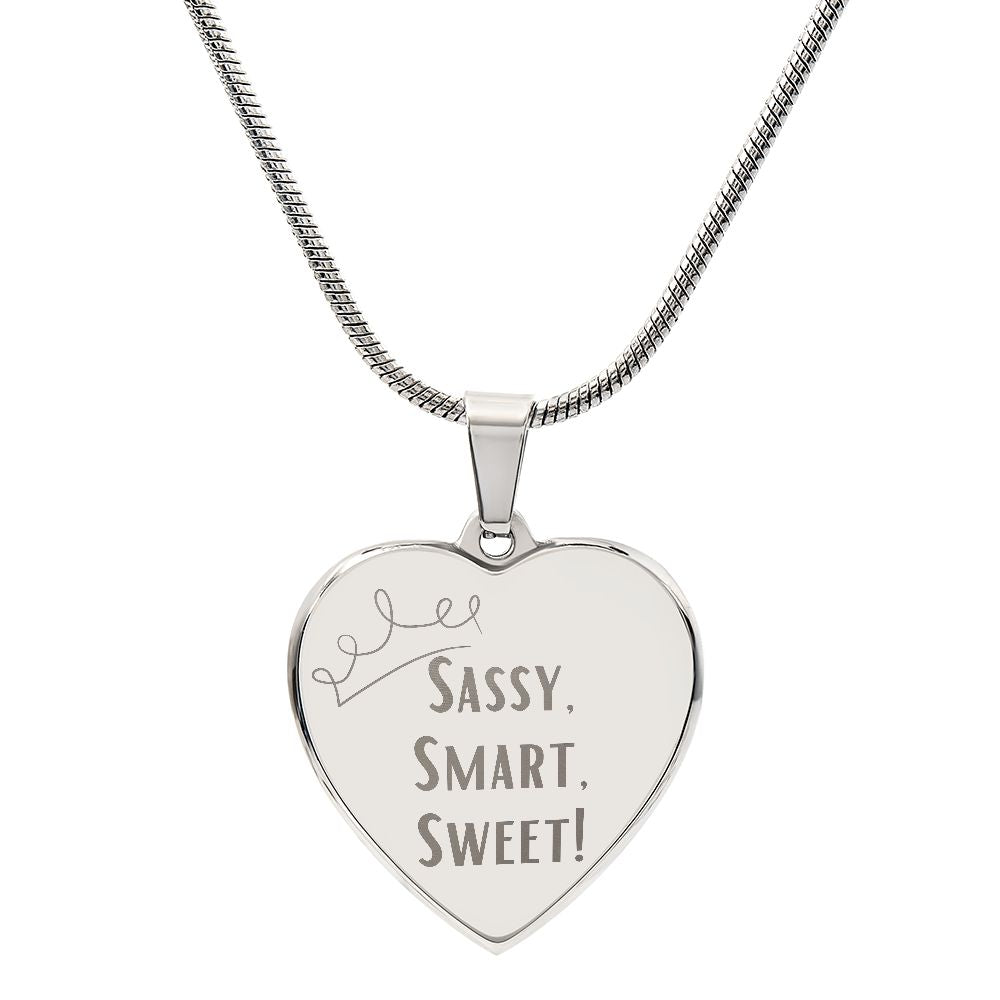 Sassy, Smart, Sweet! - Necklace - Sweet Sentimental GiftsSassy, Smart, Sweet! - NecklaceNecklaceSOFSweet Sentimental GiftsSO-9294089Sassy, Smart, Sweet! - NecklaceNoPolished Stainless Steel930650900897