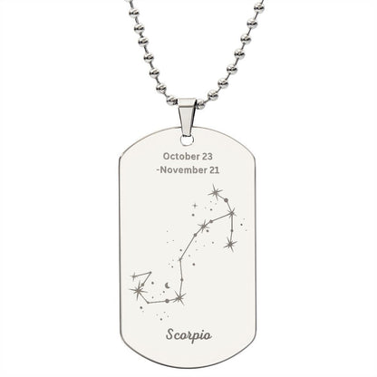 Scorpio Stars - Dog Tag Necklace - Sweet Sentimental GiftsScorpio Stars - Dog Tag NecklaceDog TagSOFSweet Sentimental GiftsSO-9507876Scorpio Stars - Dog Tag NecklaceNoPolished Stainless Steel518746216376