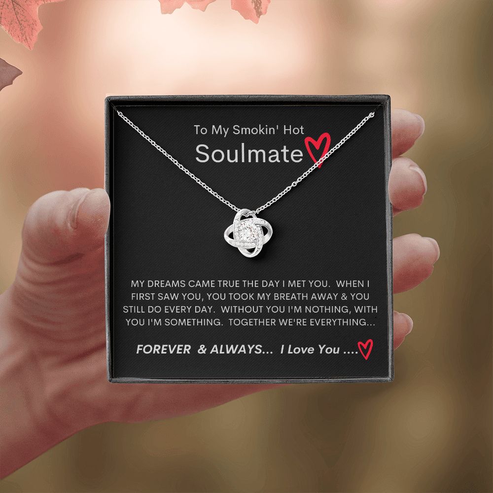 Smokin' Hot Soulmate Love Knot Necklace - Sweet Sentimental GiftsSmokin' Hot Soulmate Love Knot NecklaceNecklaceSOFSweet Sentimental GiftsSO-8906319Smokin' Hot Soulmate Love Knot NecklaceStandard Box14K White Gold Finish582654705154