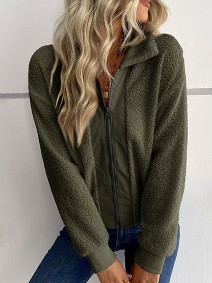 Solid Color Long-Sleeved Lapel Sherpa Jacket - Sweet Sentimental GiftsSolid Color Long-Sleeved Lapel Sherpa JacketWomen's ClothingkakacloSweet Sentimental GiftsFSZW16098_AG_S_NUBSolid Color Long-Sleeved Lapel Sherpa JacketSOlive green233832361289