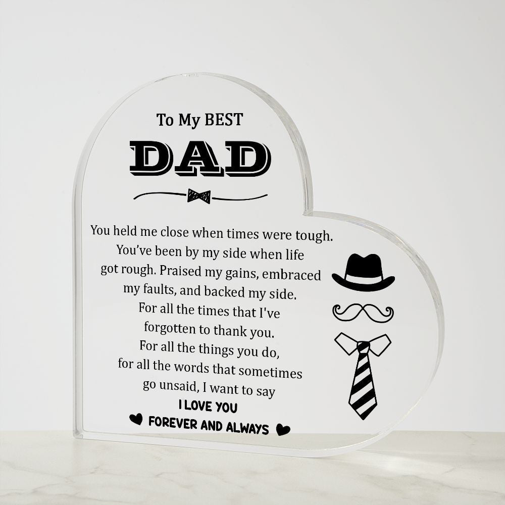 To My Best Dad, Happy Father's Day Heart Plaque - Sweet Sentimental GiftsTo My Best Dad, Happy Father's Day Heart PlaqueFashion PlaqueSOFSweet Sentimental GiftsSO-10644254To My Best Dad, Happy Father's Day Heart Plaque650291187425