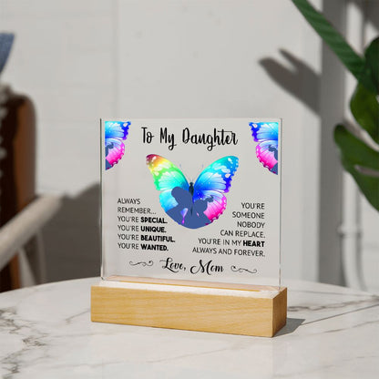 To My Daughter Love Mom Plaque - Sweet Sentimental GiftsTo My Daughter Love Mom PlaqueFashion PlaqueSOFSweet Sentimental GiftsSO-10263513To My Daughter Love Mom PlaqueWooden Base796968574874