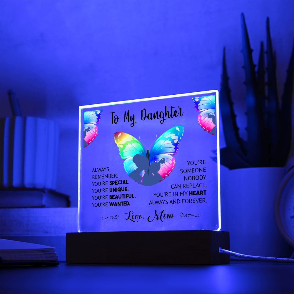 To My Daughter Love Mom Plaque - Sweet Sentimental GiftsTo My Daughter Love Mom PlaqueFashion PlaqueSOFSweet Sentimental GiftsSO-10263514To My Daughter Love Mom PlaqueAcrylic Square with LED Base052092696746