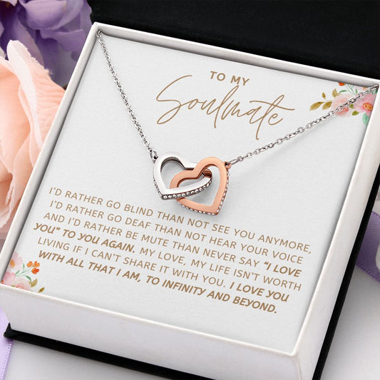 To My Soulmate - Infinity & Beyond - Sweet Sentimental GiftsTo My Soulmate - Infinity & BeyondNecklaceSOFSweet Sentimental GiftsSO-9277986To My Soulmate - Infinity & BeyondStandard BoxPolished Stainless Steel & Rose Gold Finish543218126211