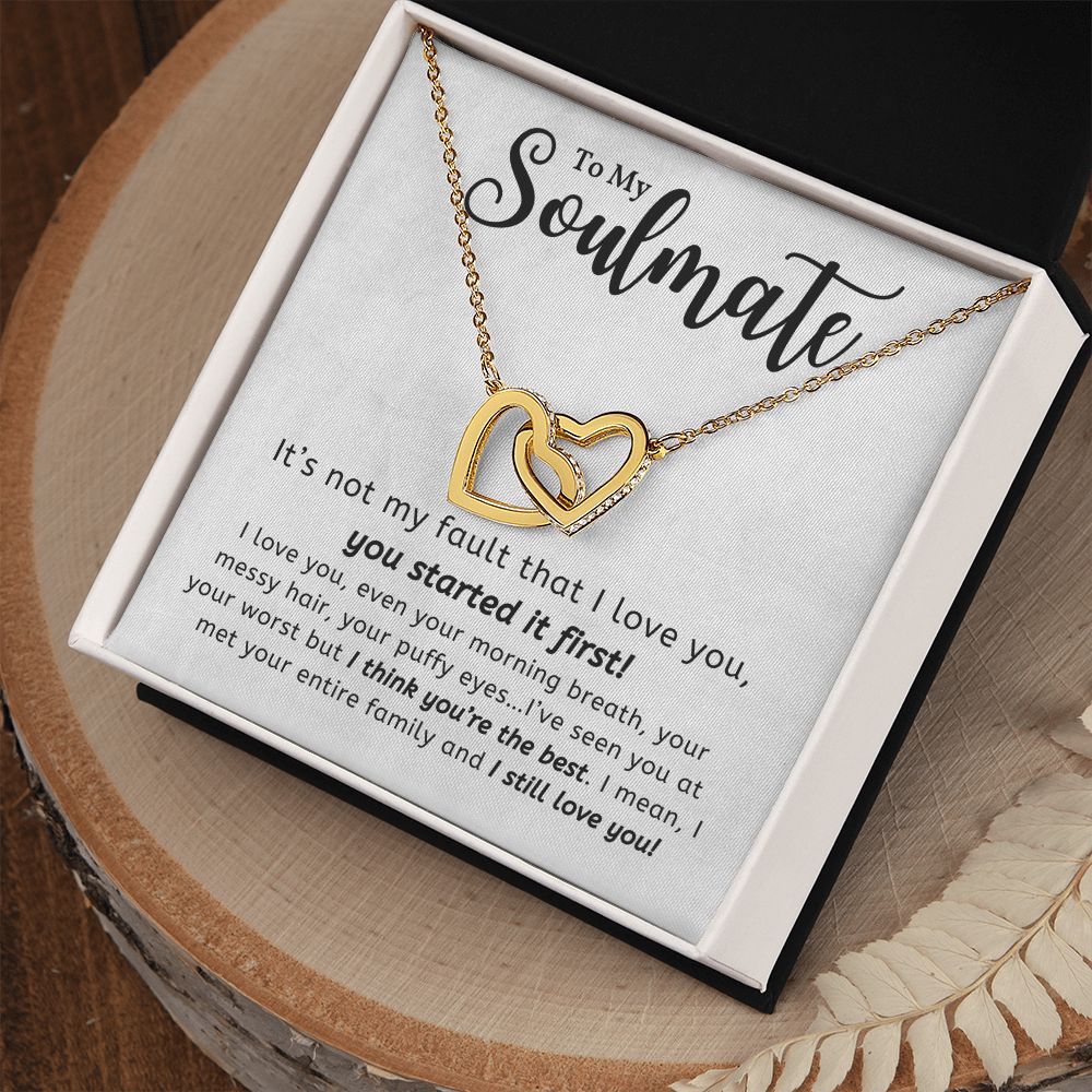 To My Soulmate - You Started It First - Sweet Sentimental GiftsTo My Soulmate - You Started It FirstNecklaceSOFSweet Sentimental GiftsSO-9363716To My Soulmate - You Started It FirstStandard Box18K Yellow Gold Finish764998873946
