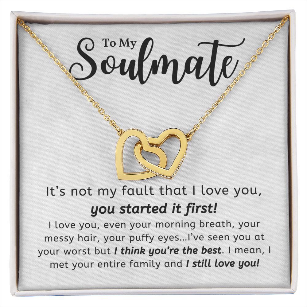 To My Soulmate - You Started It First - Sweet Sentimental GiftsTo My Soulmate - You Started It FirstNecklaceSOFSweet Sentimental GiftsSO-9363716To My Soulmate - You Started It FirstStandard Box18K Yellow Gold Finish764998873946