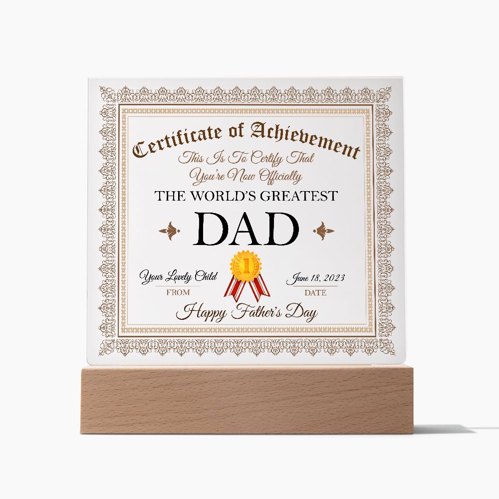 World's Greatest Dad Acrylic Plaque - Sweet Sentimental GiftsWorld's Greatest Dad Acrylic PlaqueFashion PlaqueSOFSweet Sentimental GiftsSO-10643772World's Greatest Dad Acrylic PlaqueWooden Base002524504712